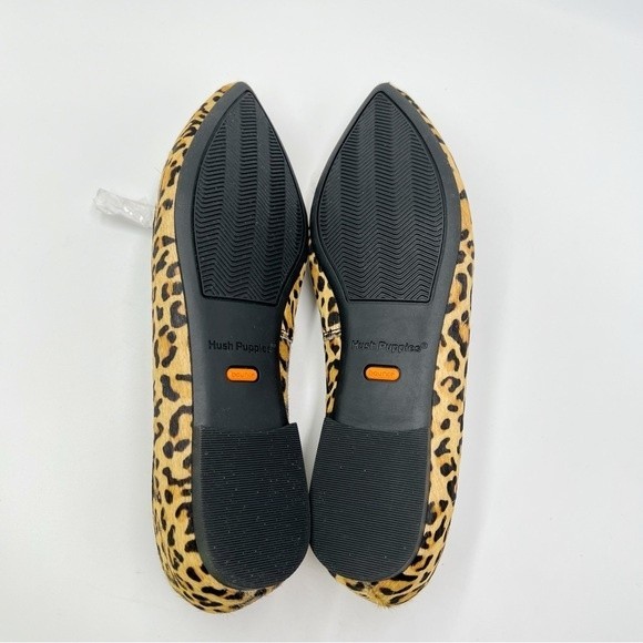 6W 6 WIDE Hush Puppies Women's Sadie Leather Leopard Slip On Loafers Shoes Flats - Picture 10 of 15